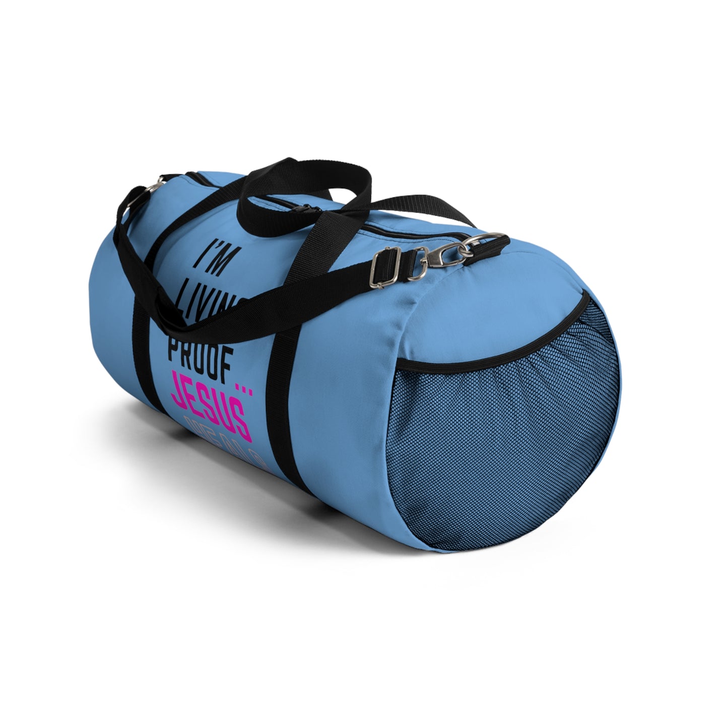 I'm living proof...Jesus Heals - Duffel Bag (light blue)