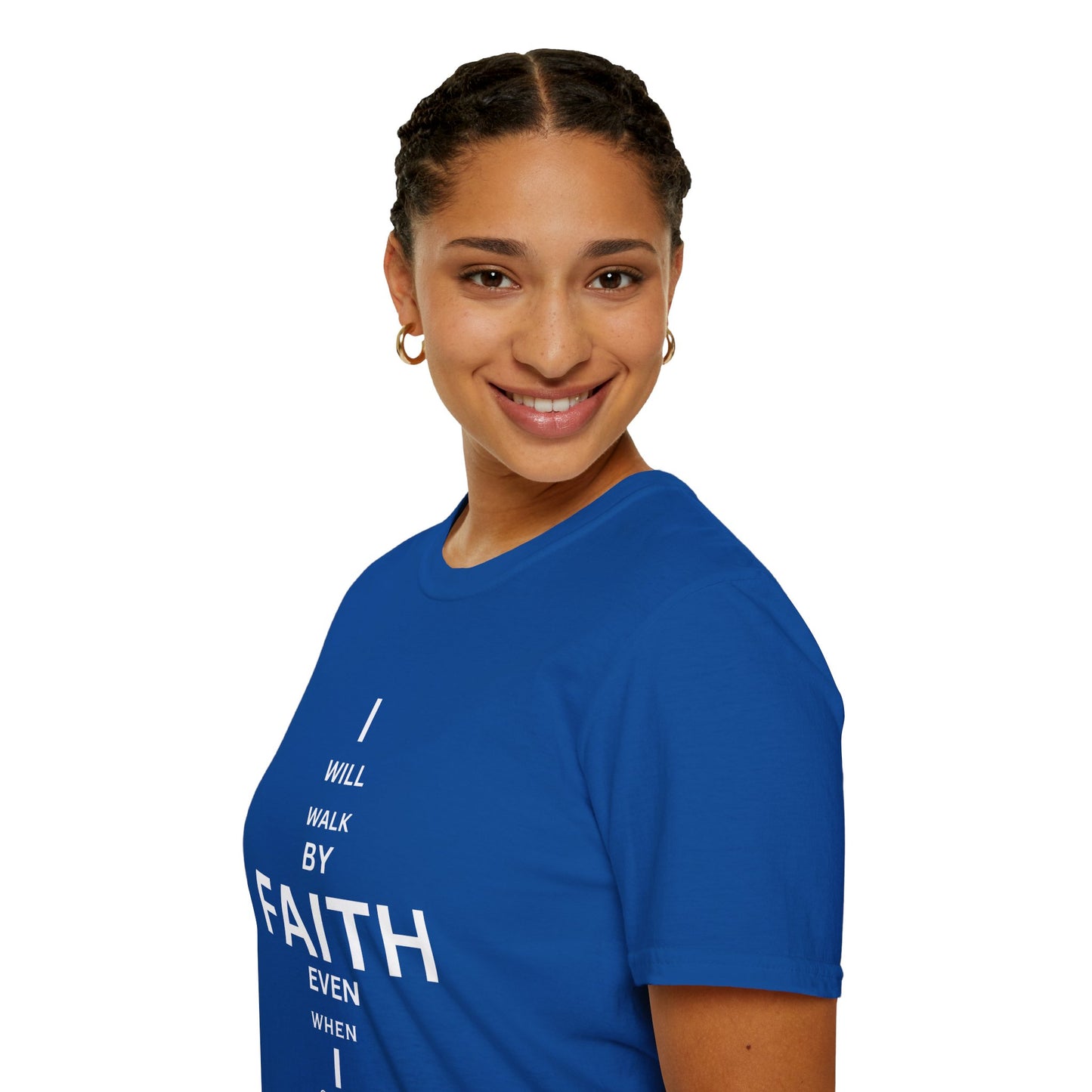 I will walk by FAITH- Unisex Softstyle T-Shirt