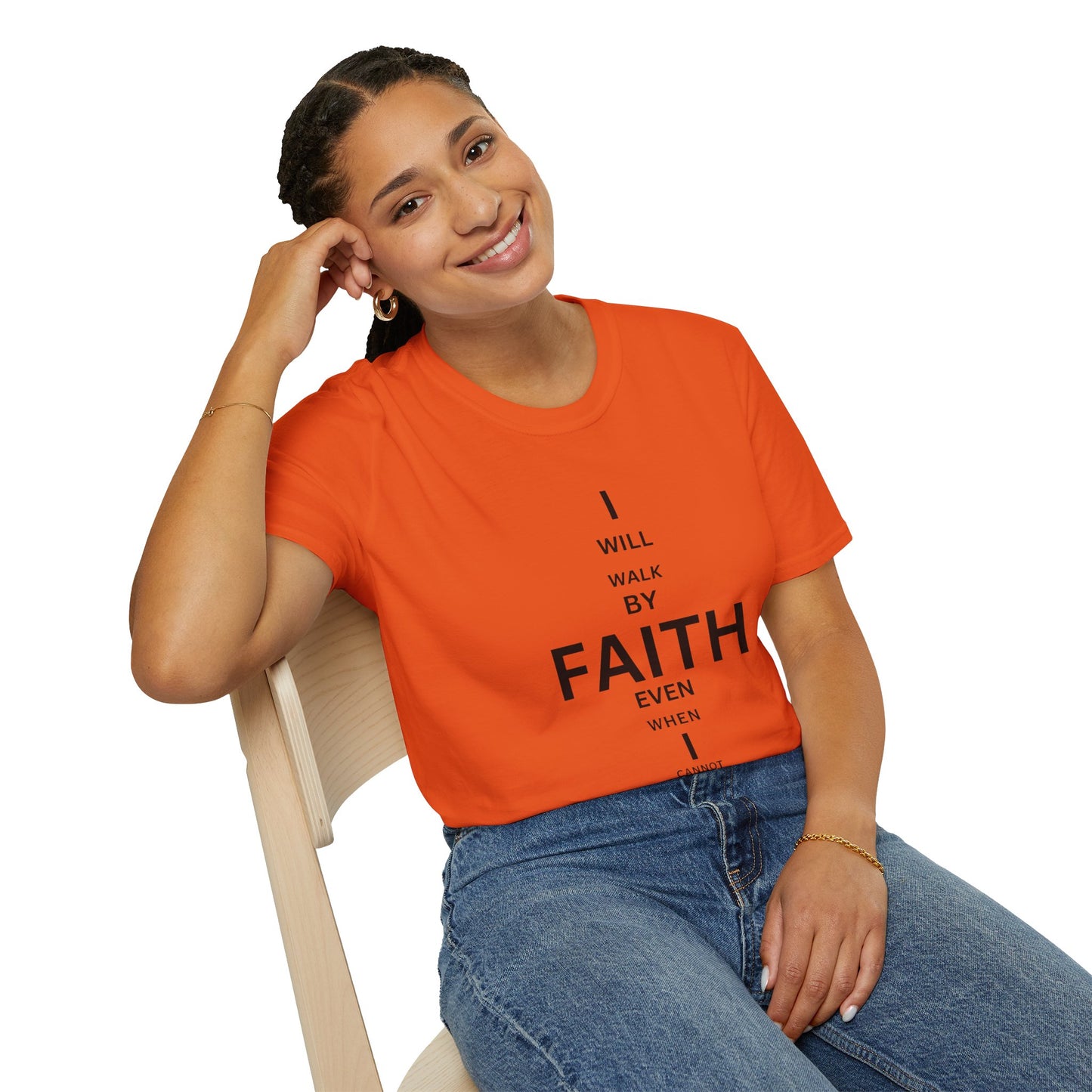 I will walk by FAITH- Unisex Softstyle T-Shirt