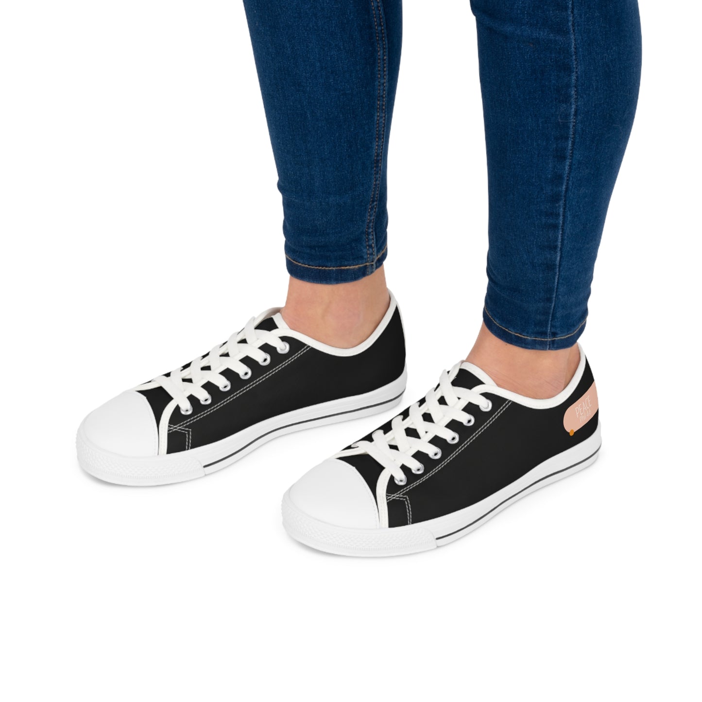 Peace (Phil 4:6)- Women's Low Top Sneakers (black)