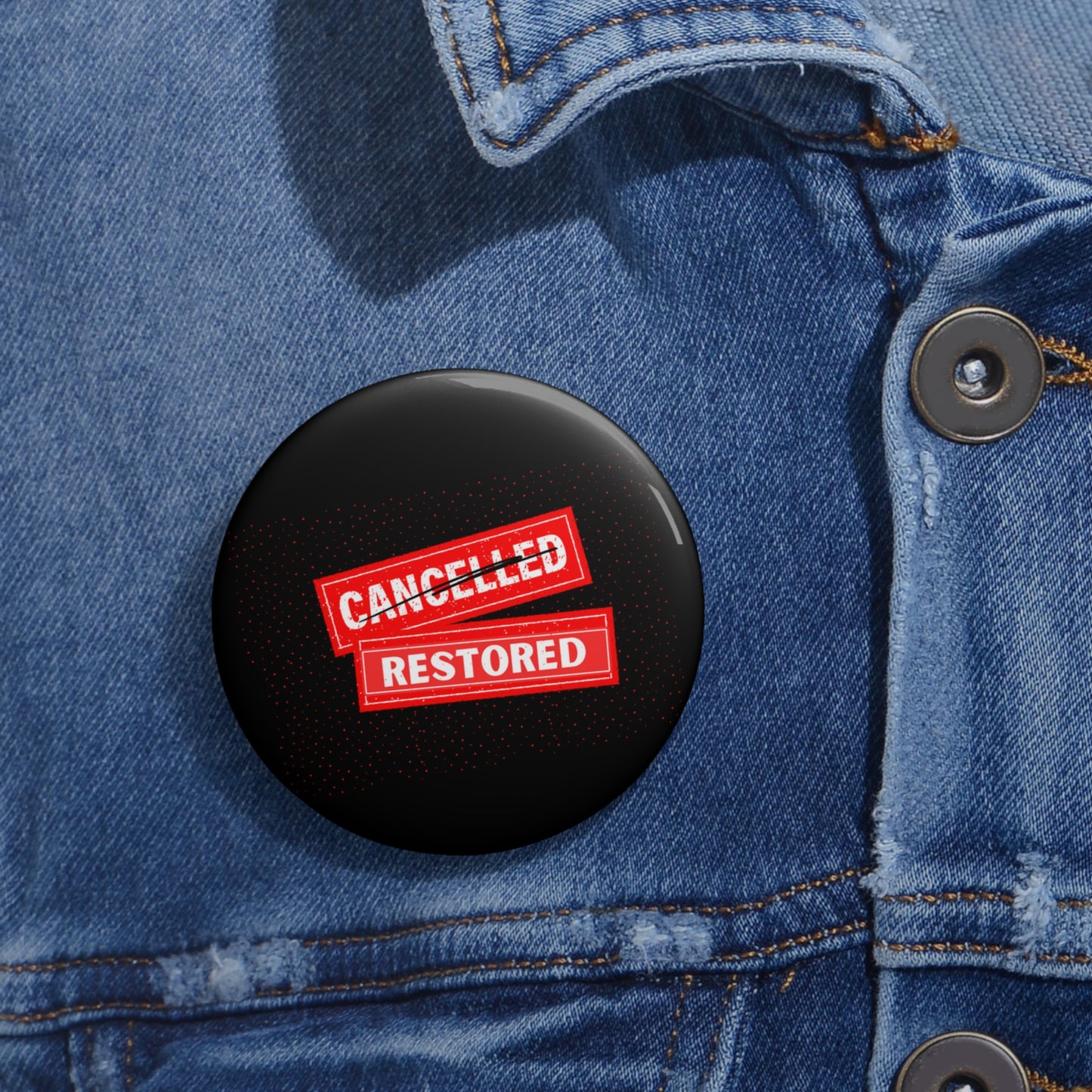 Restored- Pin Button (black)