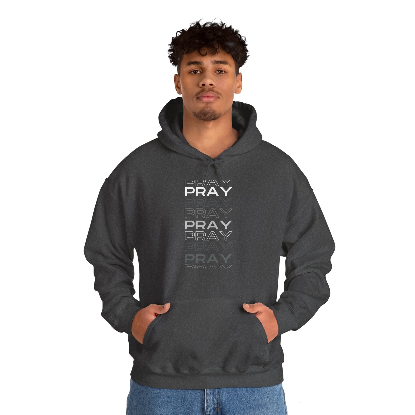 Pray- Unisex Hoodie (white & gray letters)
