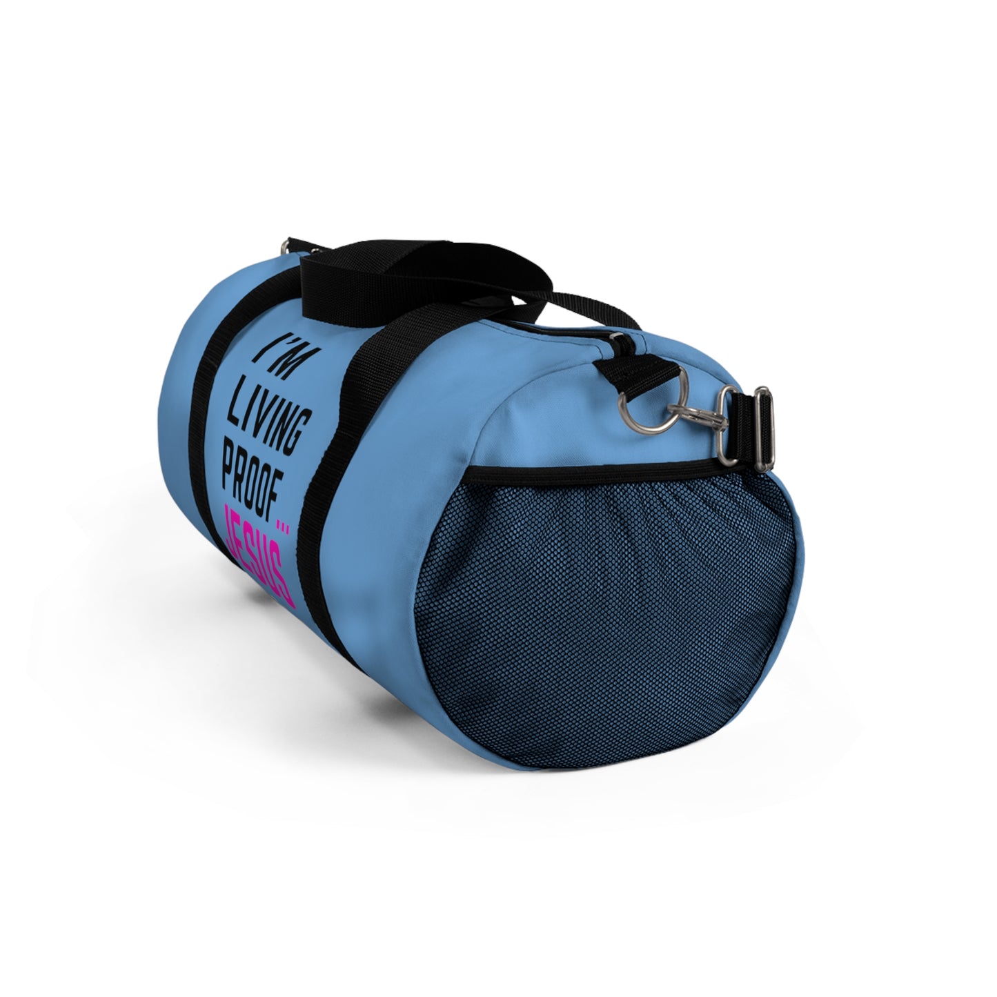 I'm living proof...Jesus Heals - Duffel Bag (light blue)