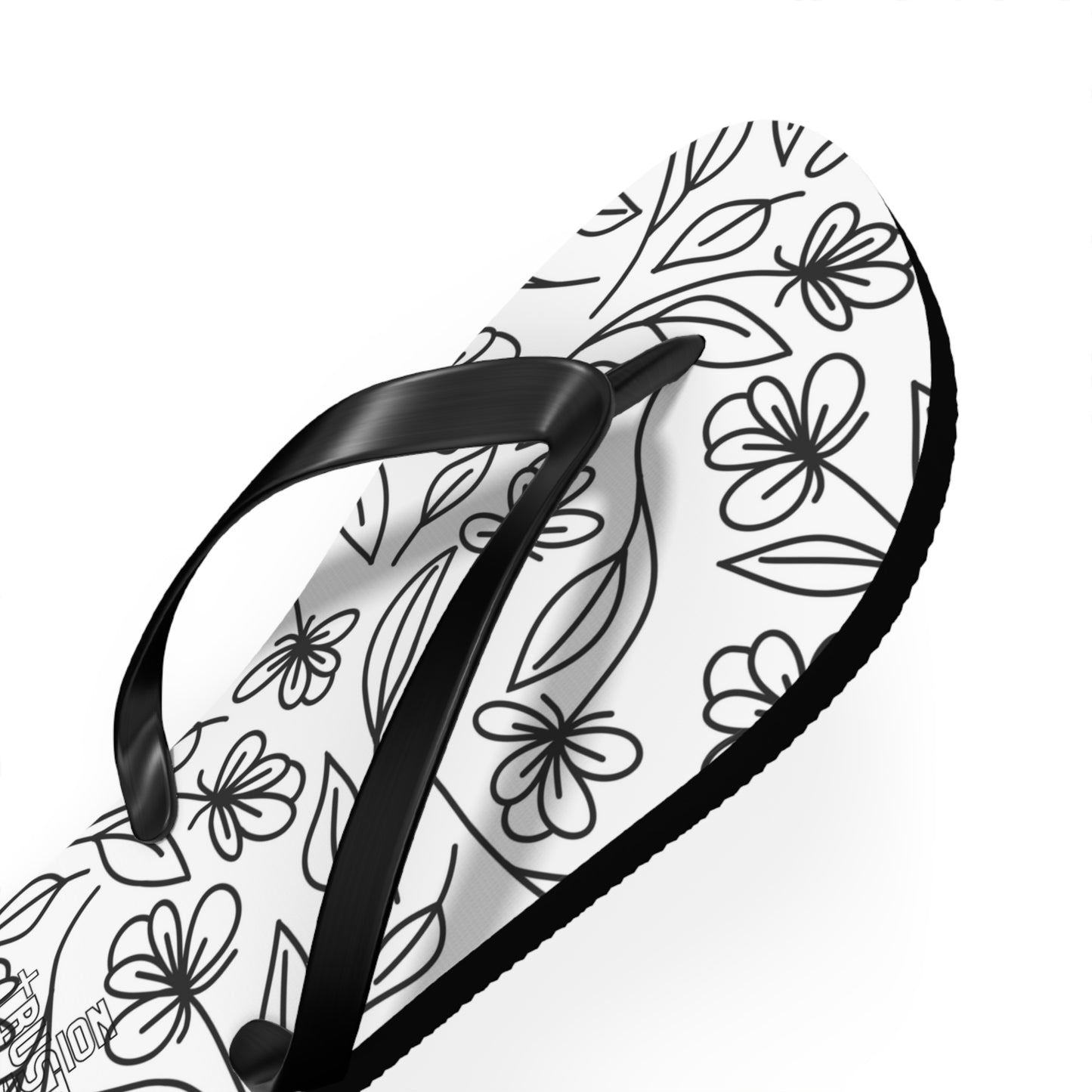 Trusted Provision- Flip Flops (black flowers)