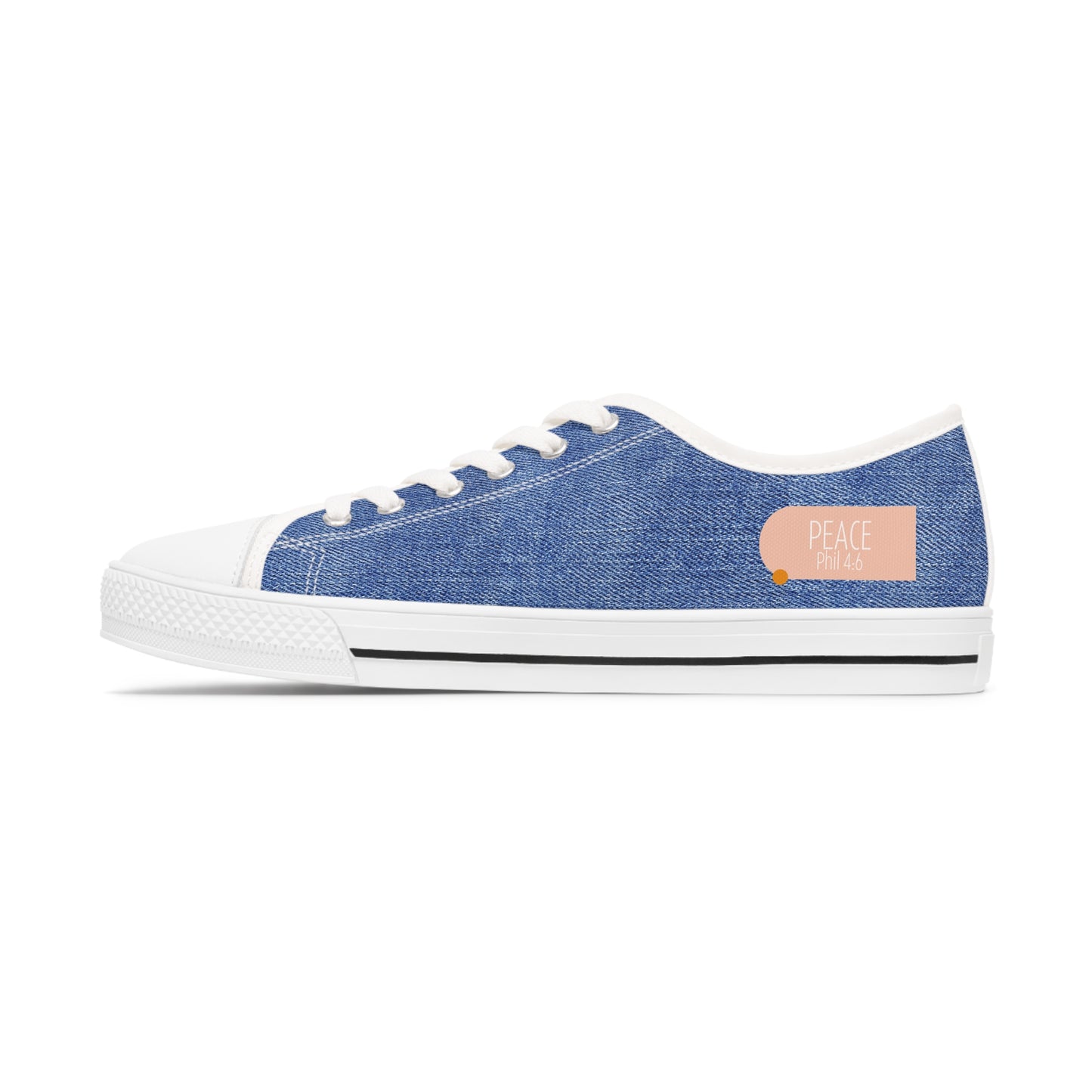 Peace (Phil 4:6)- Women's Low Top Sneakers (jeans)
