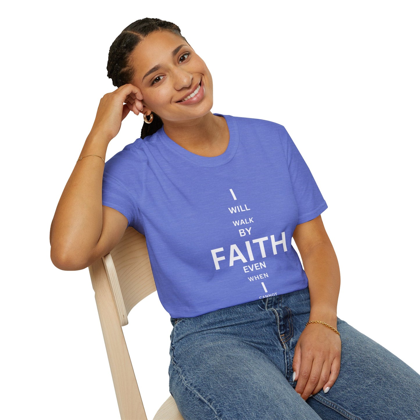 I will walk by FAITH- Unisex Softstyle T-Shirt