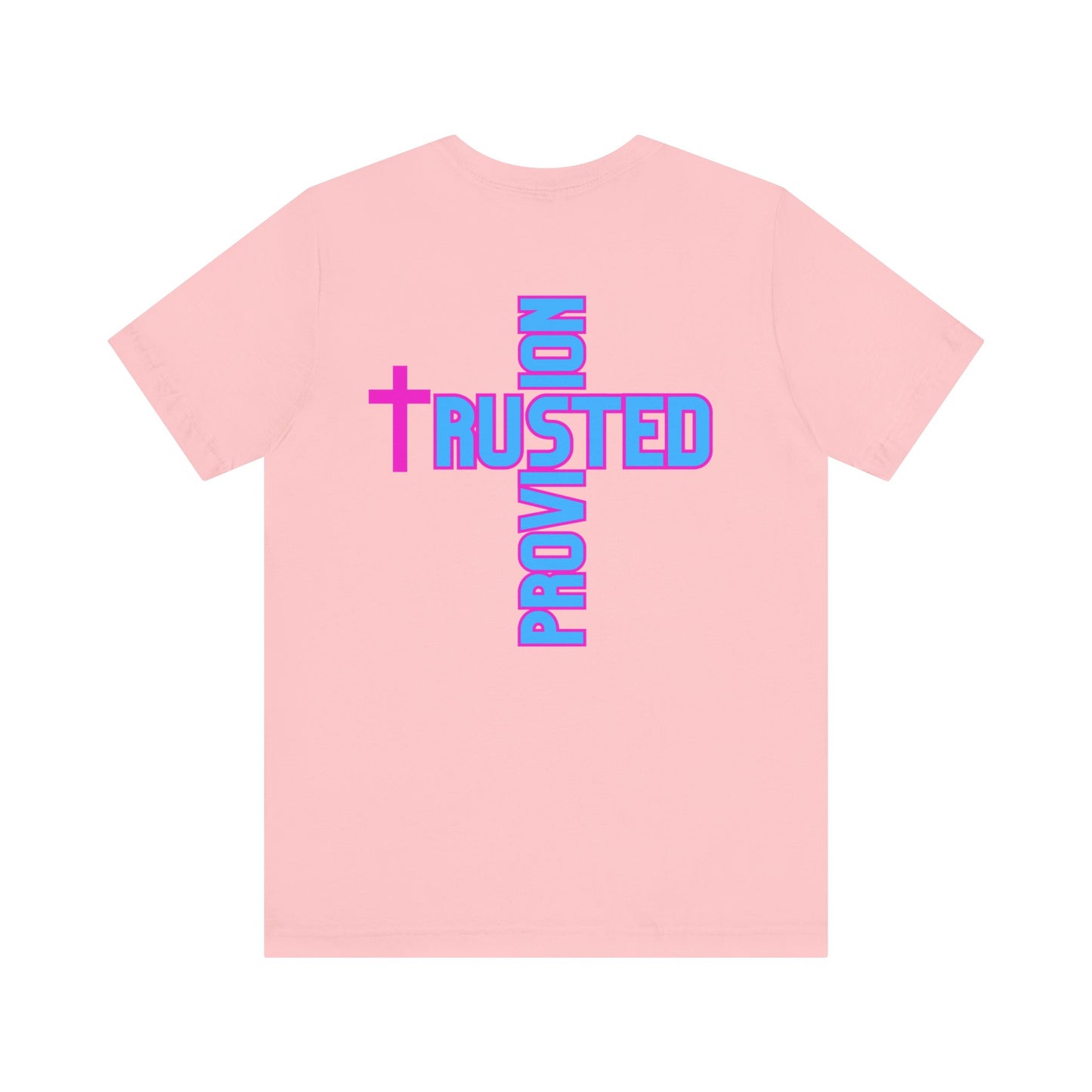Trusted Provision- Unisex T-shirt (pink/blue logo)