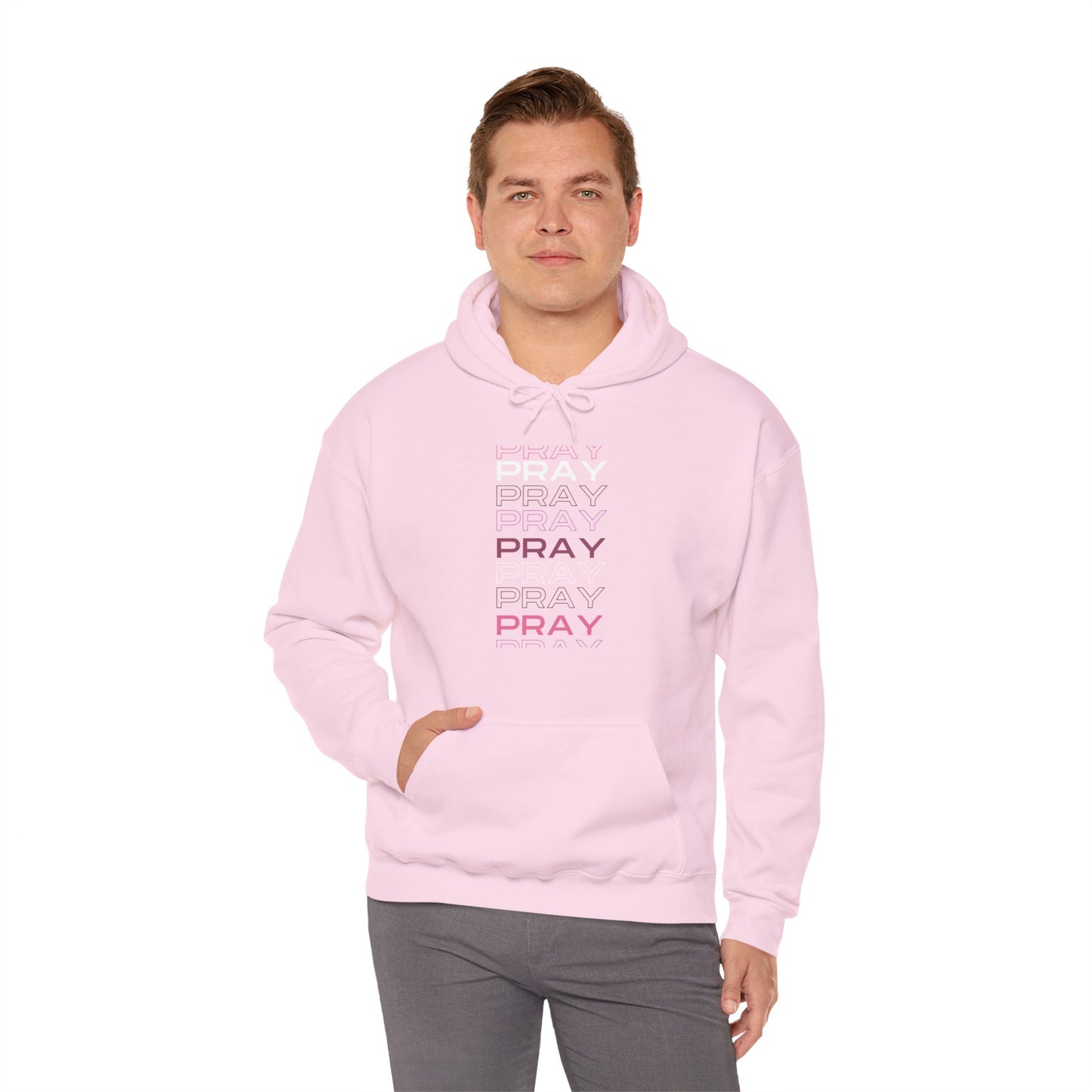Pray- Unisex Hoodie (white & gray letters)