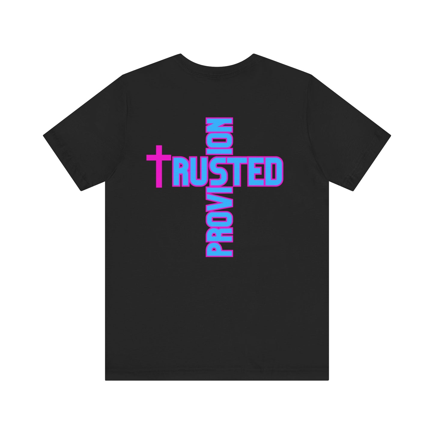 Trusted Provision- Unisex T-shirt (pink/blue logo)