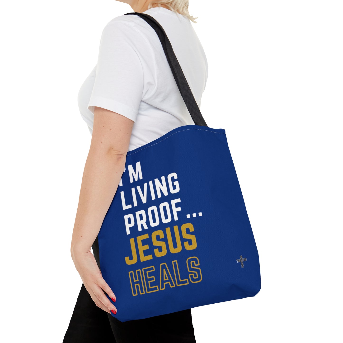 I'm living proof...Jesus Heals- Tote Bag