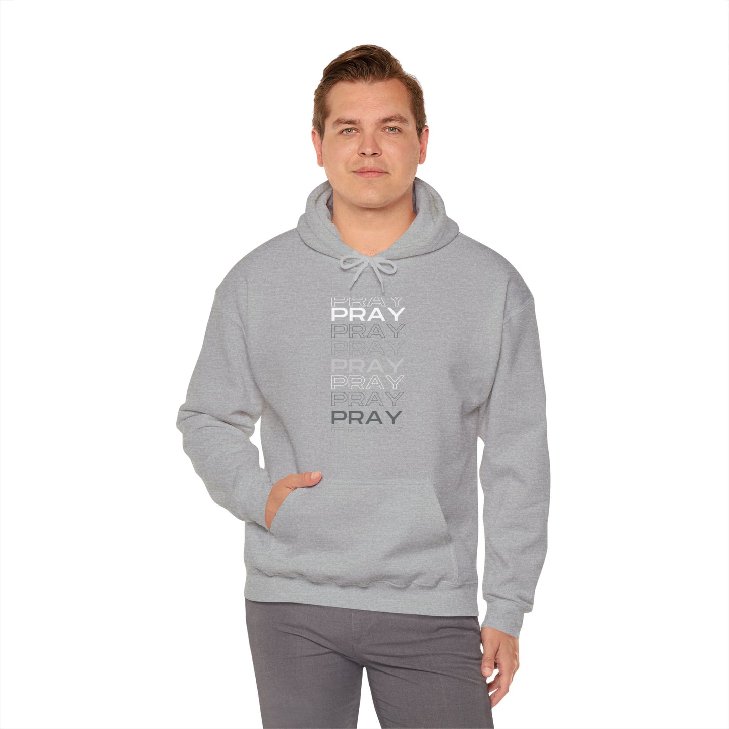 Pray- Unisex Hoodie (white & gray letters)
