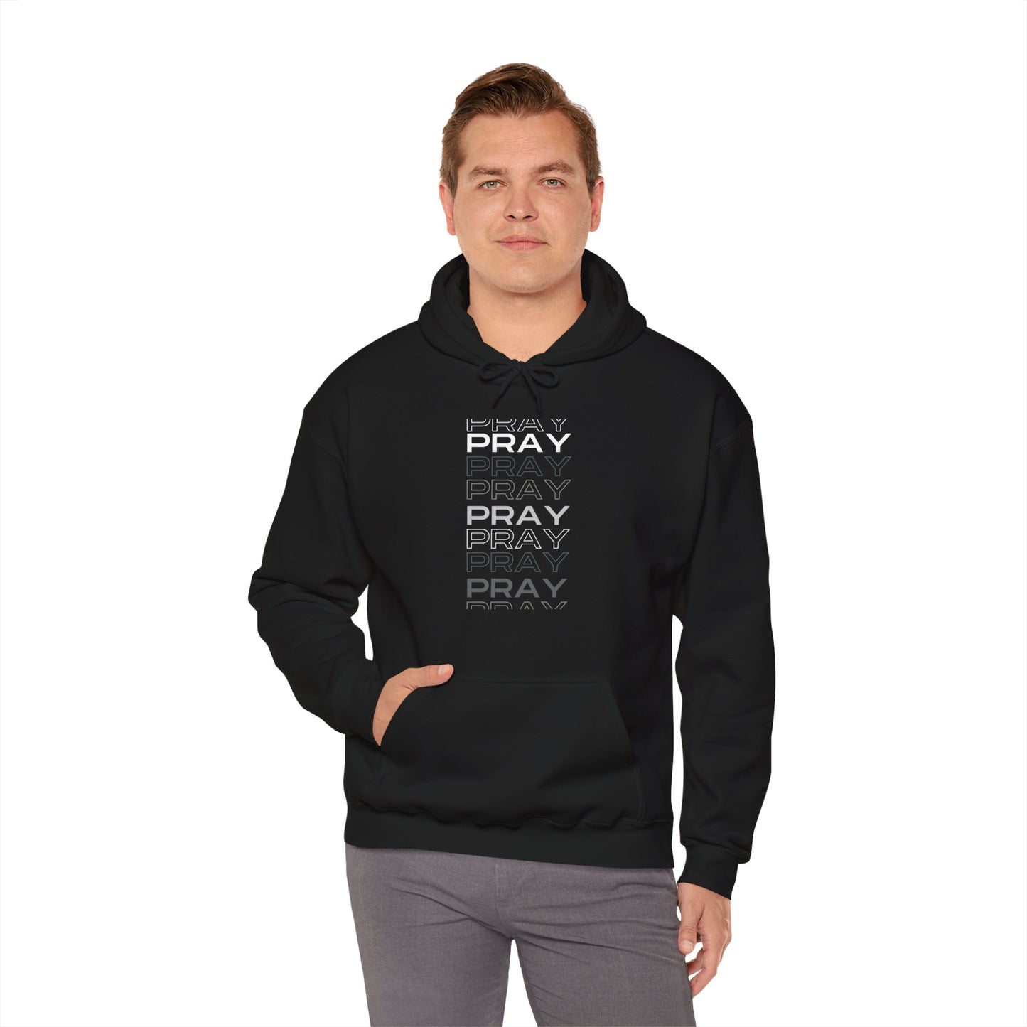 Pray- Unisex Hoodie (white & gray letters)