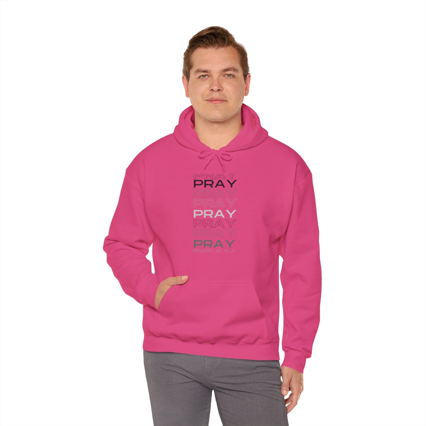 Pray- Unisex Hoodie (white & gray letters)