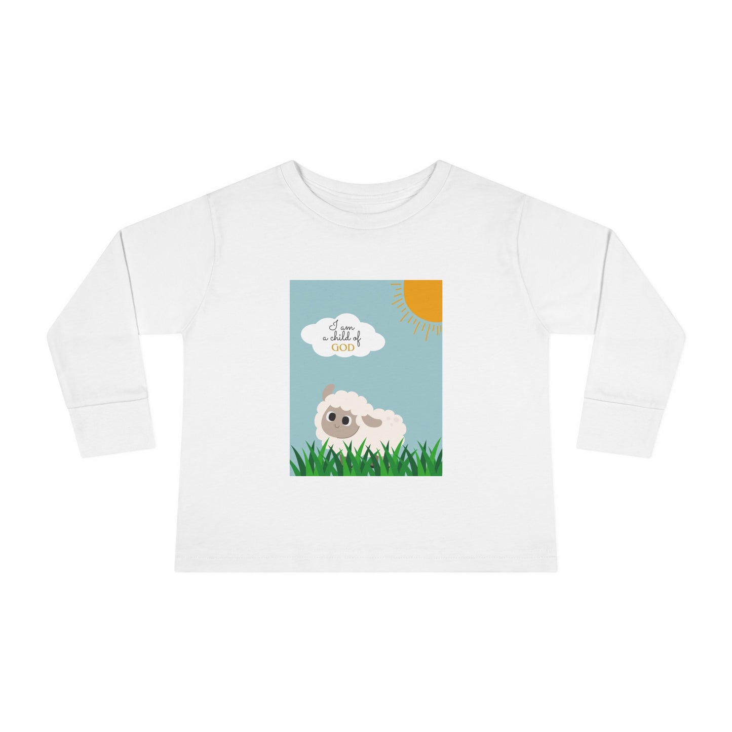I am a child of God- Toddler Long Sleeve Tee (adorable sheep)