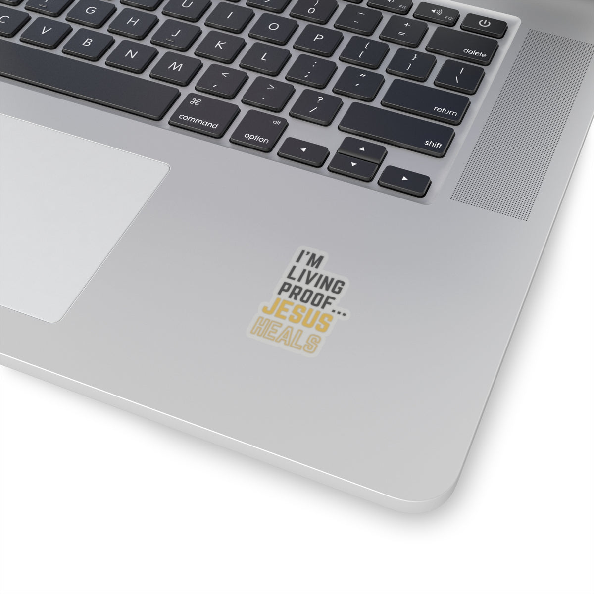 I am living proof...God Heals- Kiss-Cut Stickers (Gold Edition)
