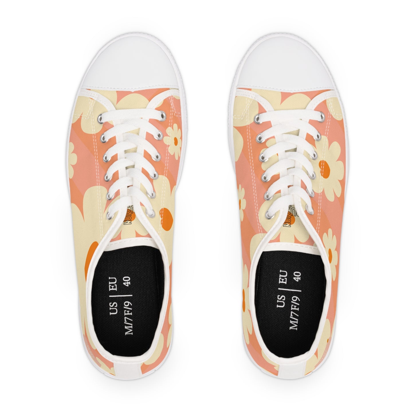 Peace (Phil 4:6) Women's Low Top Sneakers- (hippie daisies)
