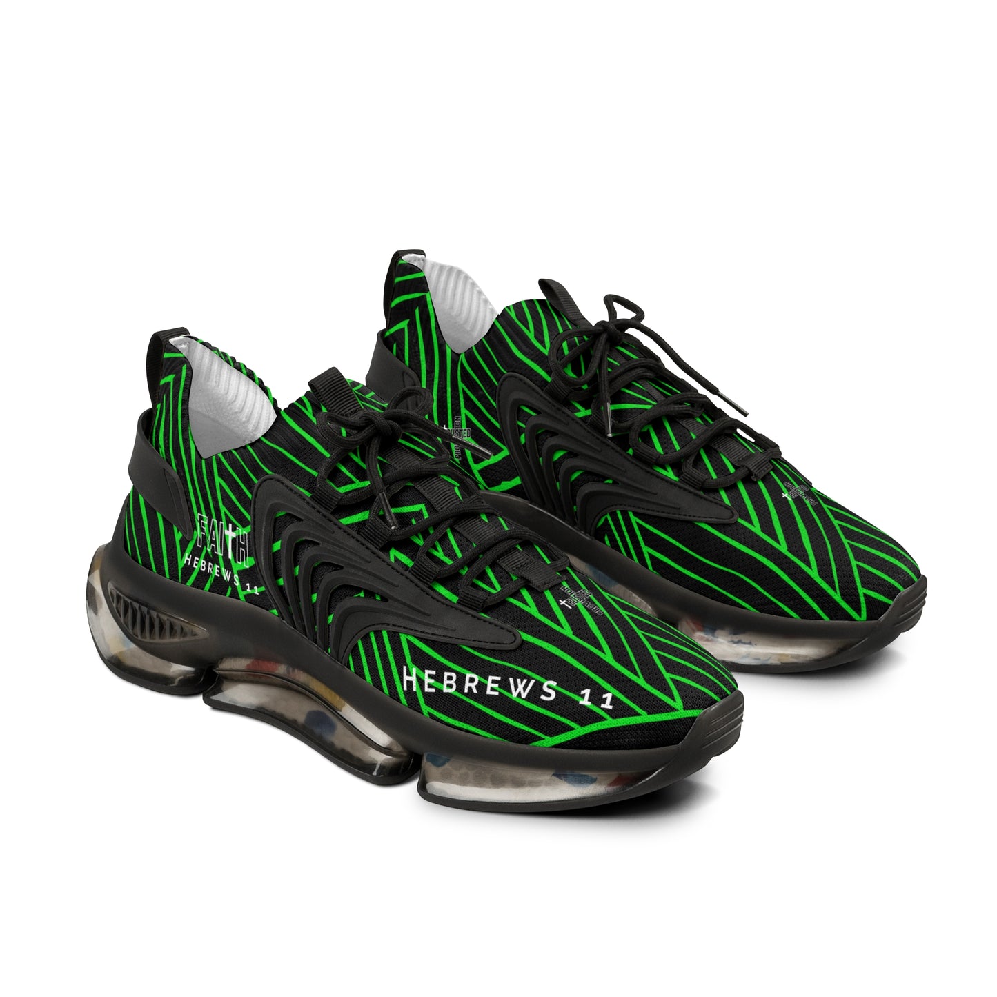 FAITH/Hebrews 11- Men's Sneakers (green lines)