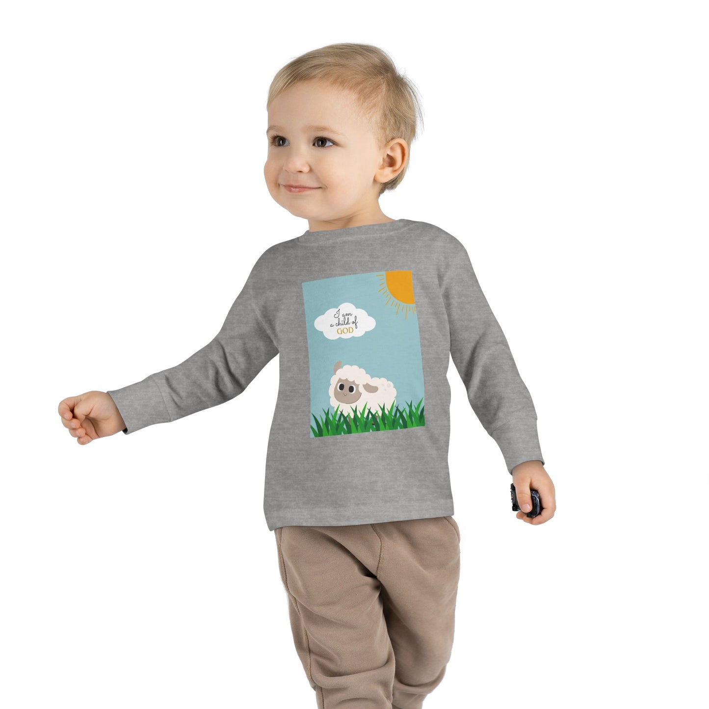 I am a child of God- Toddler Long Sleeve Tee (adorable sheep)