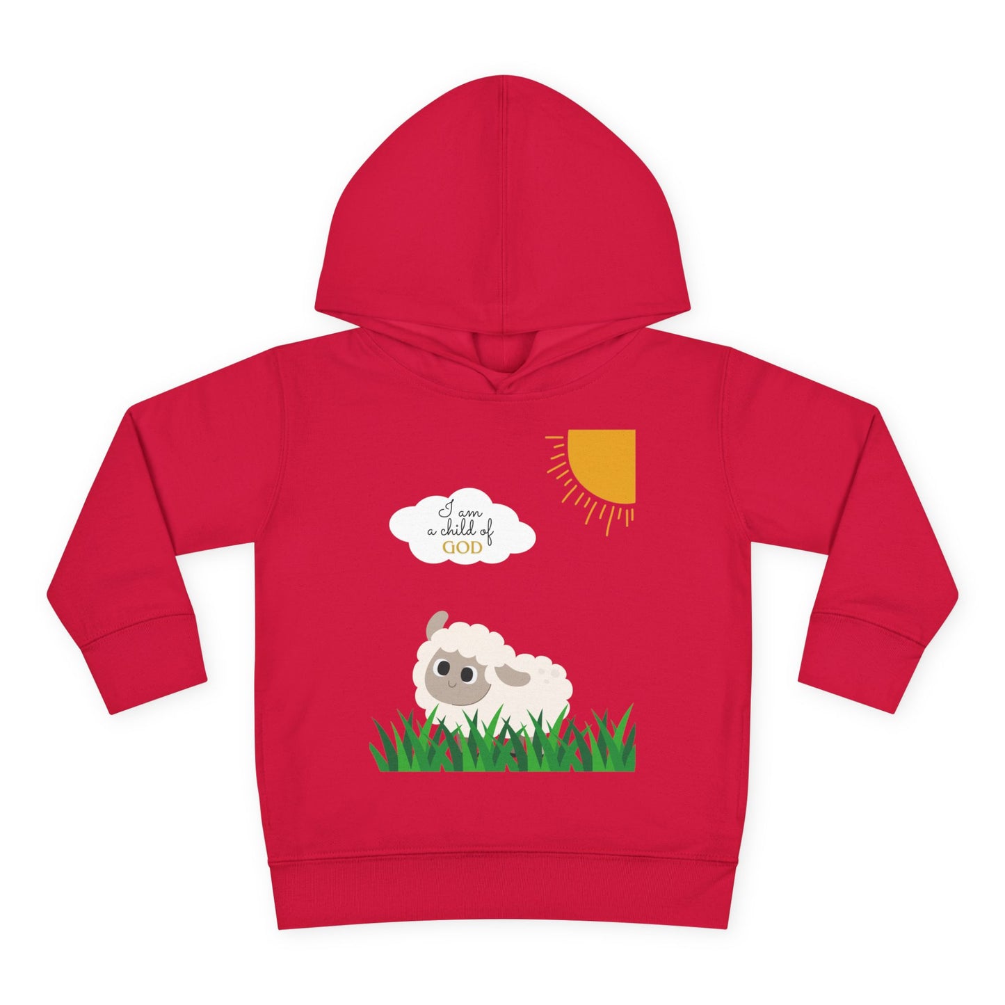 I am a child of God- Toddler Pullover Fleece Hoodie (adorable sheep)