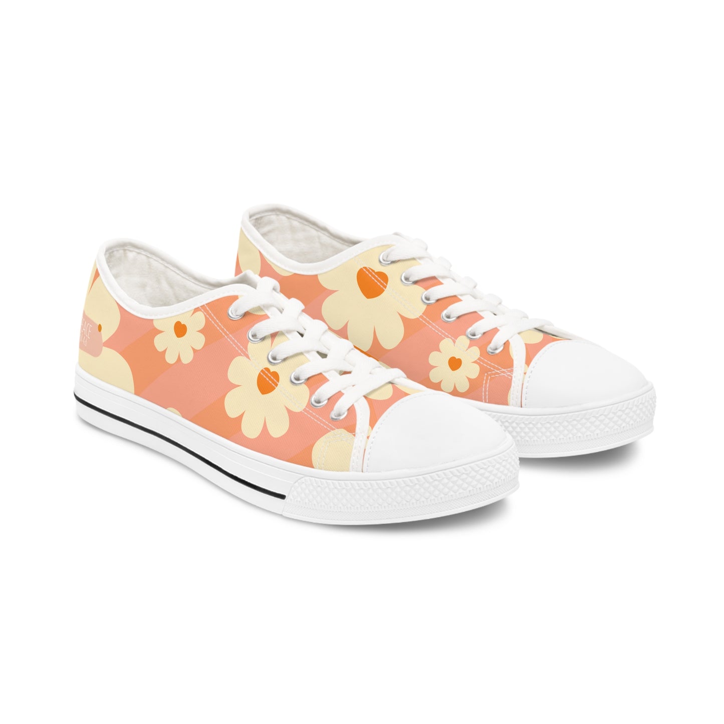 Peace (Phil 4:6) Women's Low Top Sneakers- (hippie daisies)