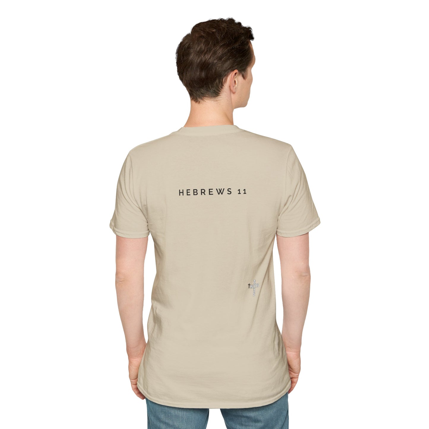 FAITH/HEBREWS 11- Unisex Softstyle T-Shirt (black & white)