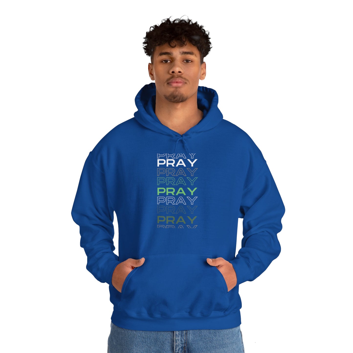 Pray- Unisex Hoodie (white & gray letters)