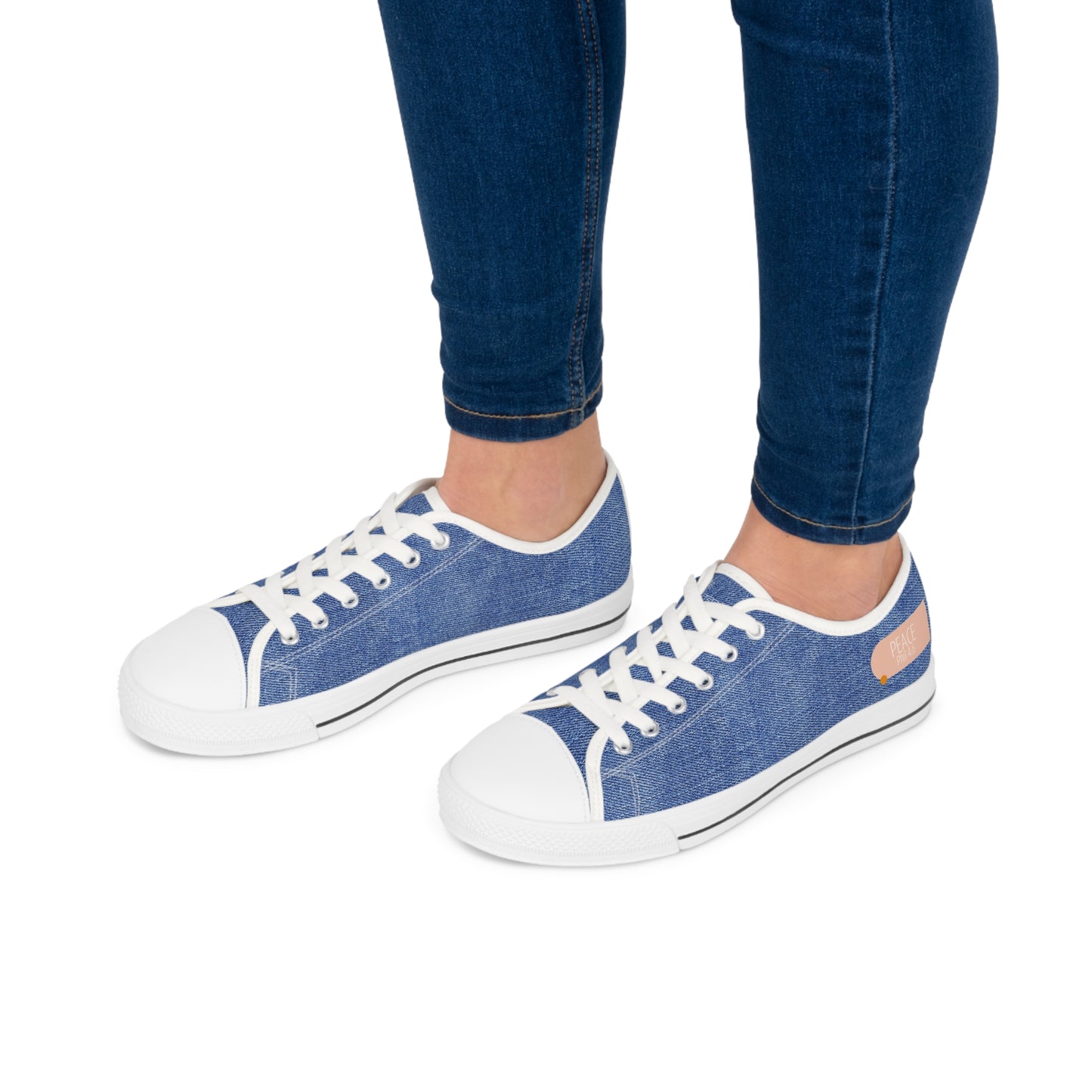 Peace (Phil 4:6)- Women's Low Top Sneakers (jeans)