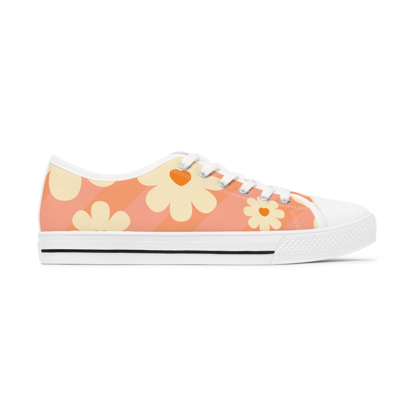 Peace (Phil 4:6) Women's Low Top Sneakers- (hippie daisies)
