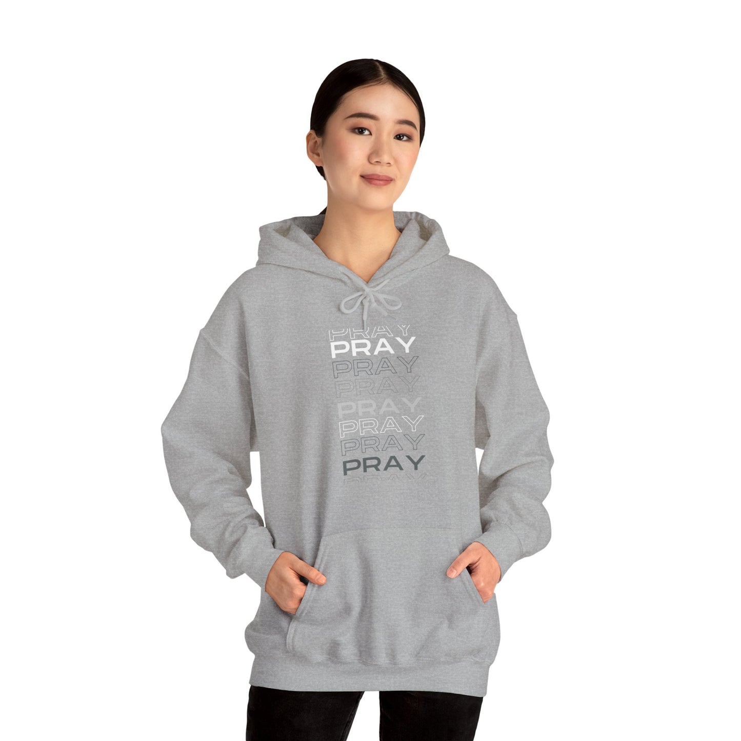 Pray- Unisex Hoodie (white & gray letters)