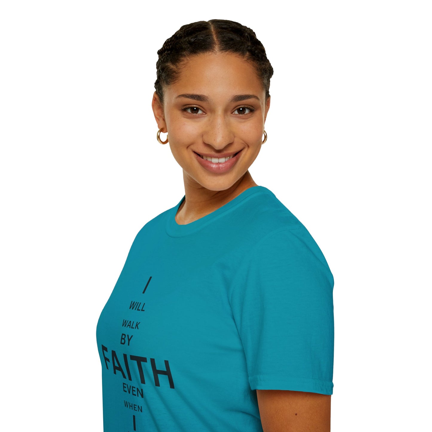 I will walk by FAITH- Unisex Softstyle T-Shirt