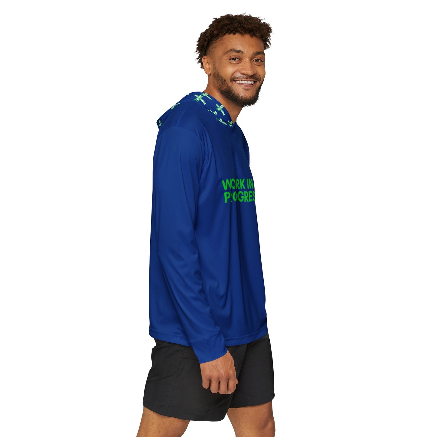 Work in Progreess...Men's Sports Warmup Hoodie (blue)