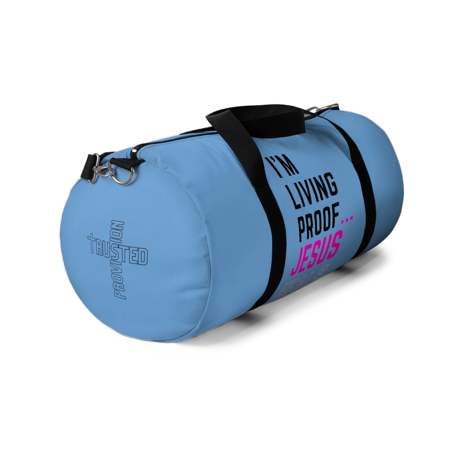 I'm living proof...Jesus Heals - Duffel Bag (light blue)
