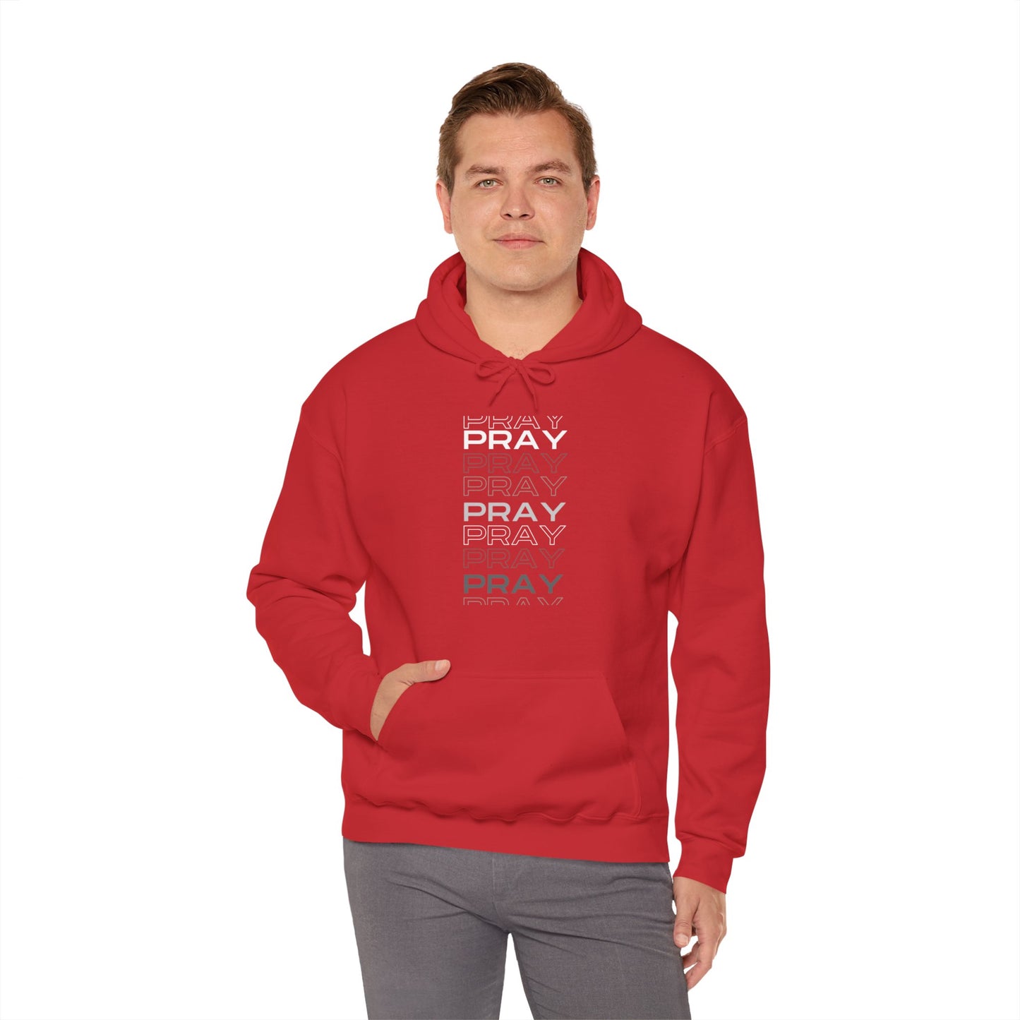 Pray- Unisex Hoodie (white & gray letters)