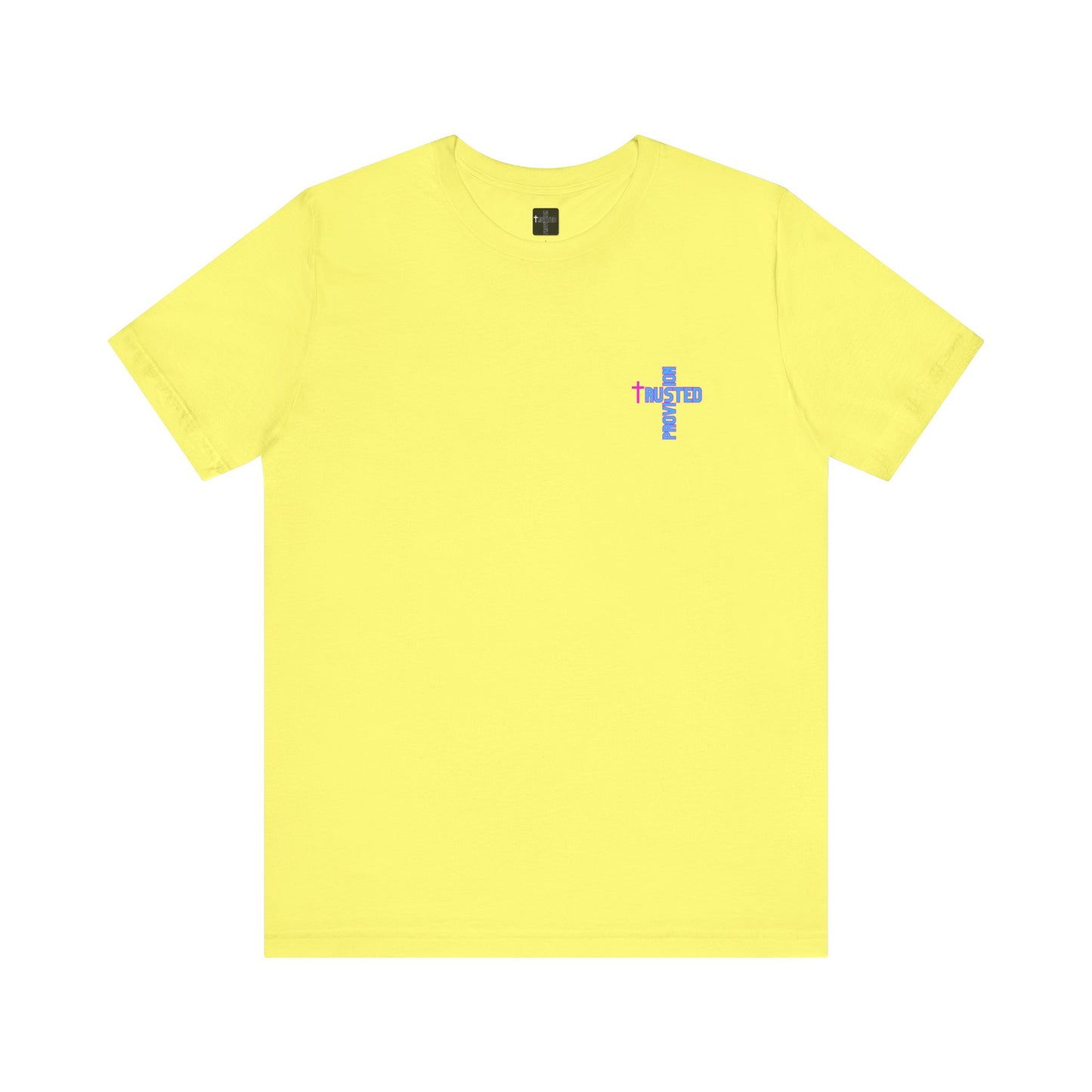 Trusted Provision- Unisex T-shirt (pink/blue logo)
