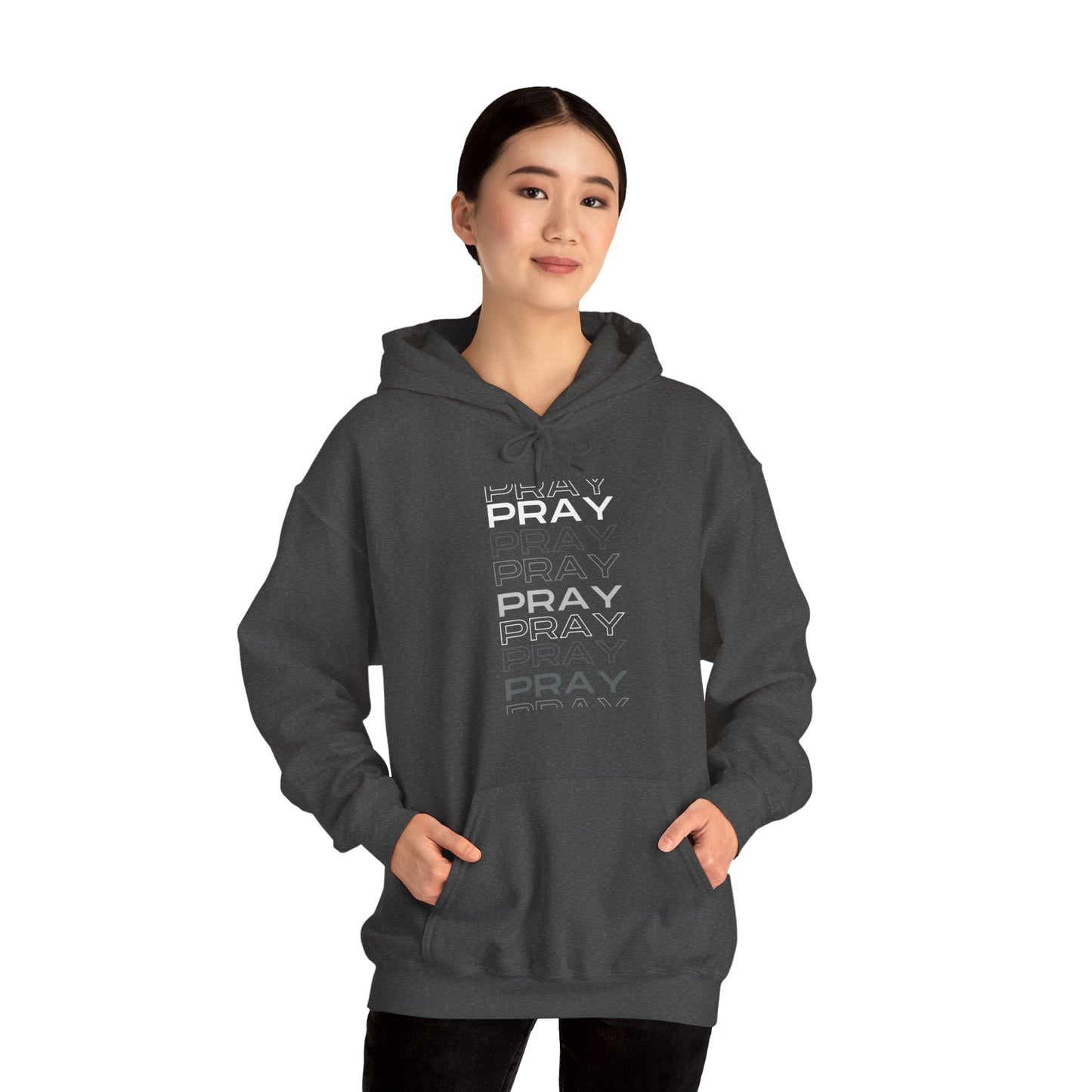 Pray- Unisex Hoodie (white & gray letters)