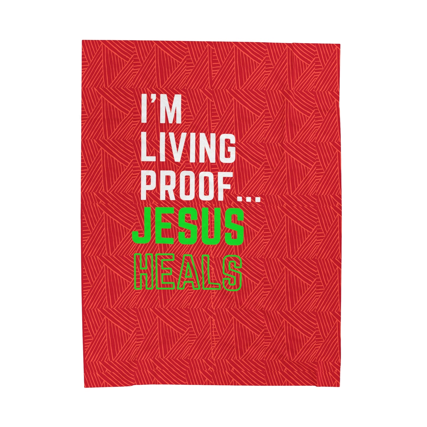 I am living proof...Jesus Heals- Plush Blanket (red)