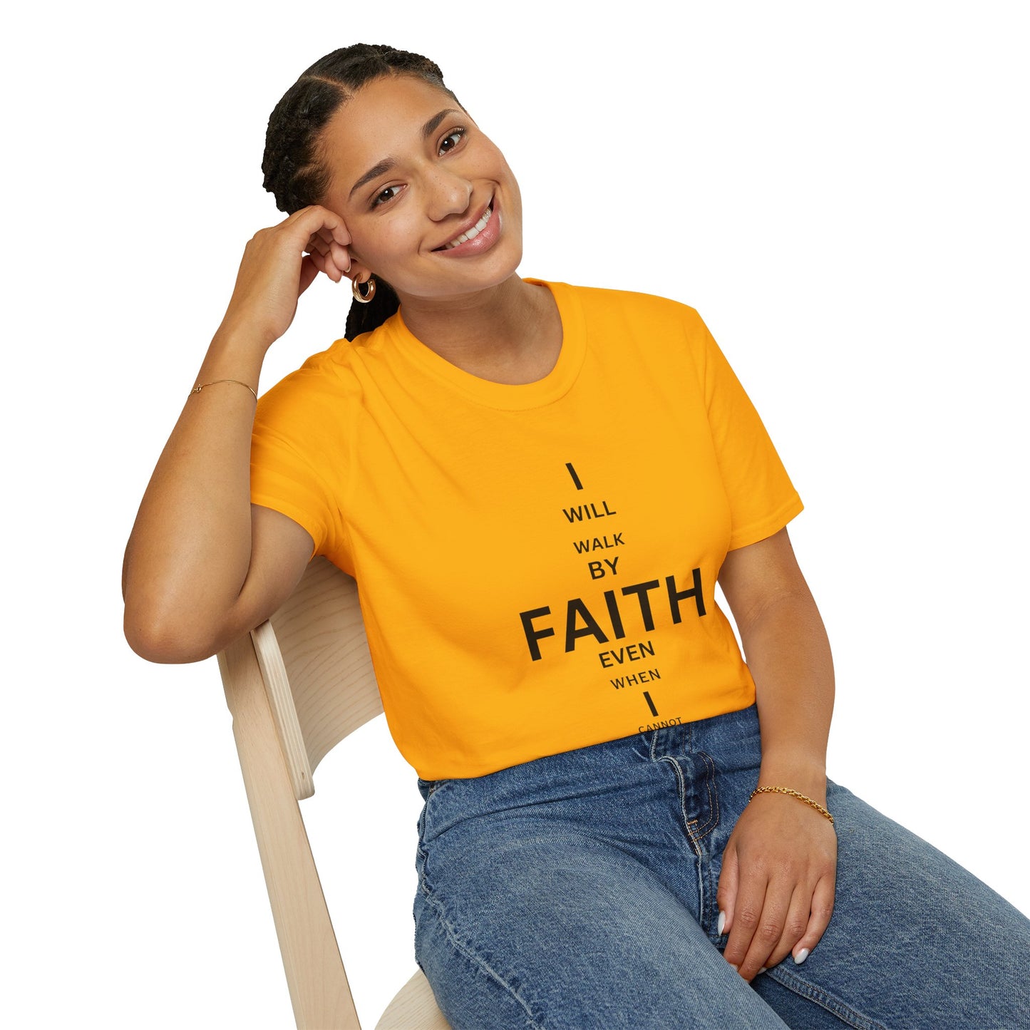 I will walk by FAITH- Unisex Softstyle T-Shirt