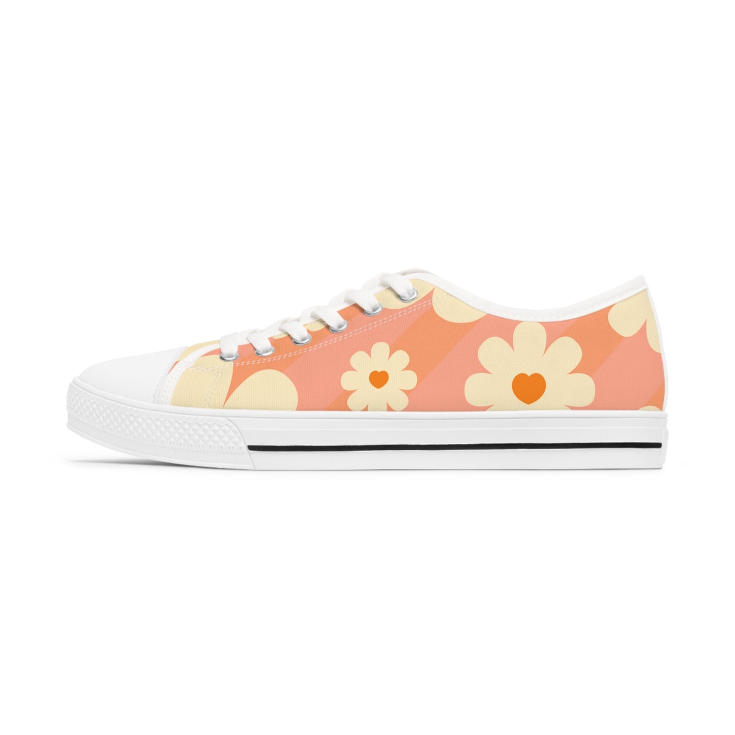 Peace (Phil 4:6) Women's Low Top Sneakers- (hippie daisies)