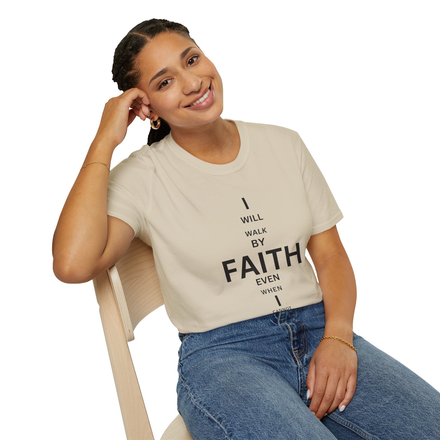 I will walk by FAITH- Unisex Softstyle T-Shirt