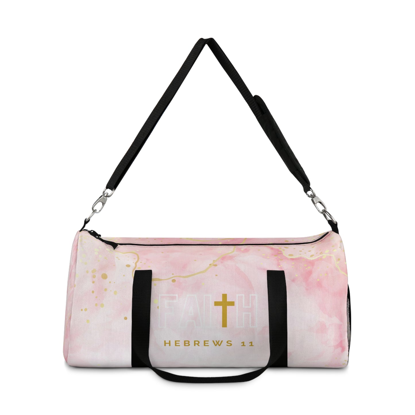 FAITH/Hebrews 11- Duffel Bag (pink marble)
