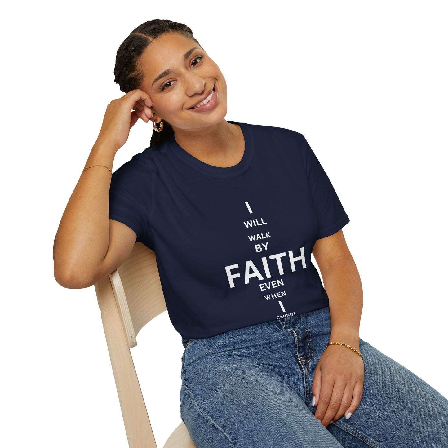 I will walk by FAITH- Unisex Softstyle T-Shirt