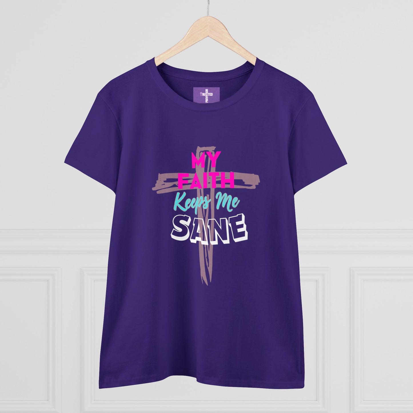 My Faith Keeps Me Sane-Women's Midweight Cotton Tee