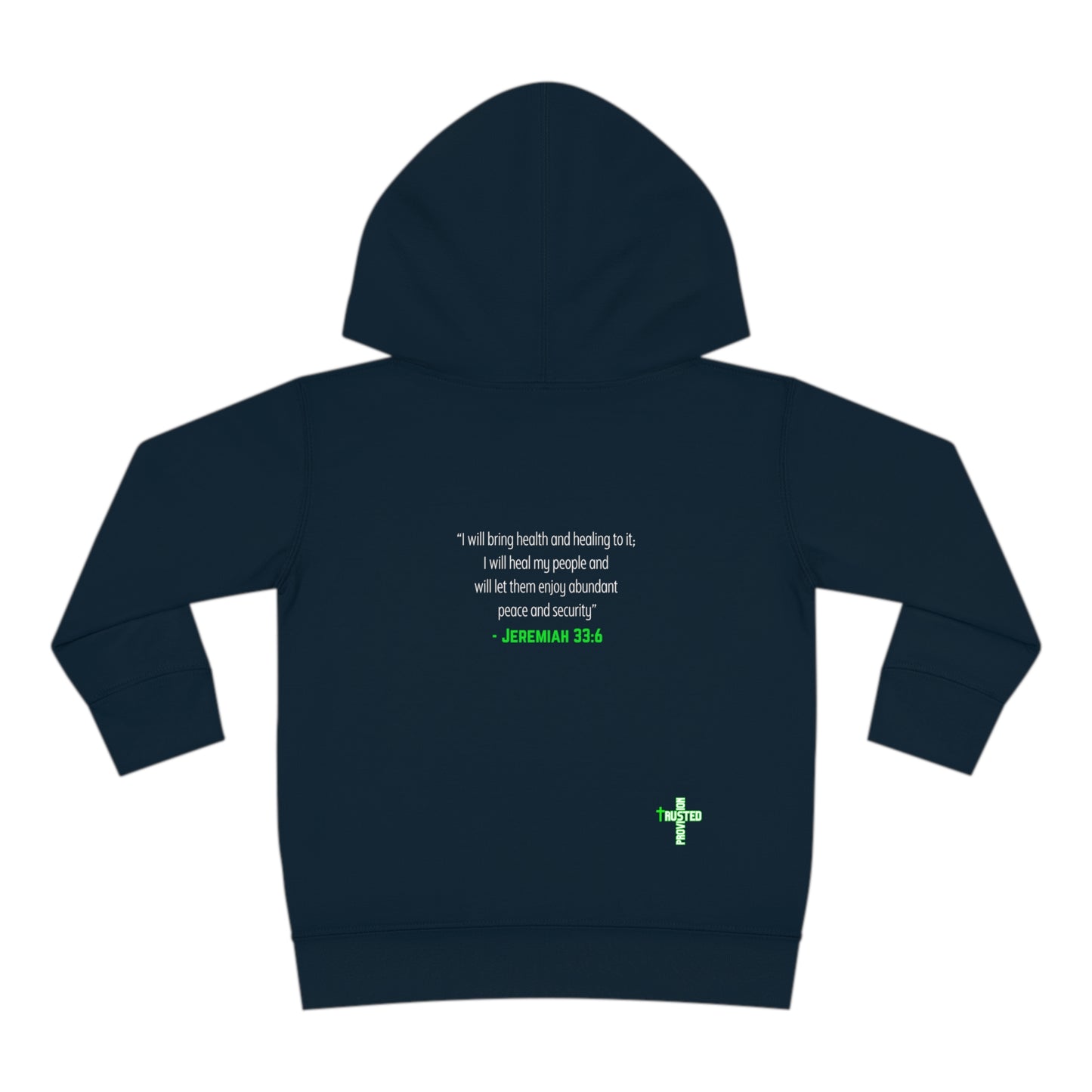 I'm living proof...Jesus Heals- Toddler Pullover Hoodie (neon letters)