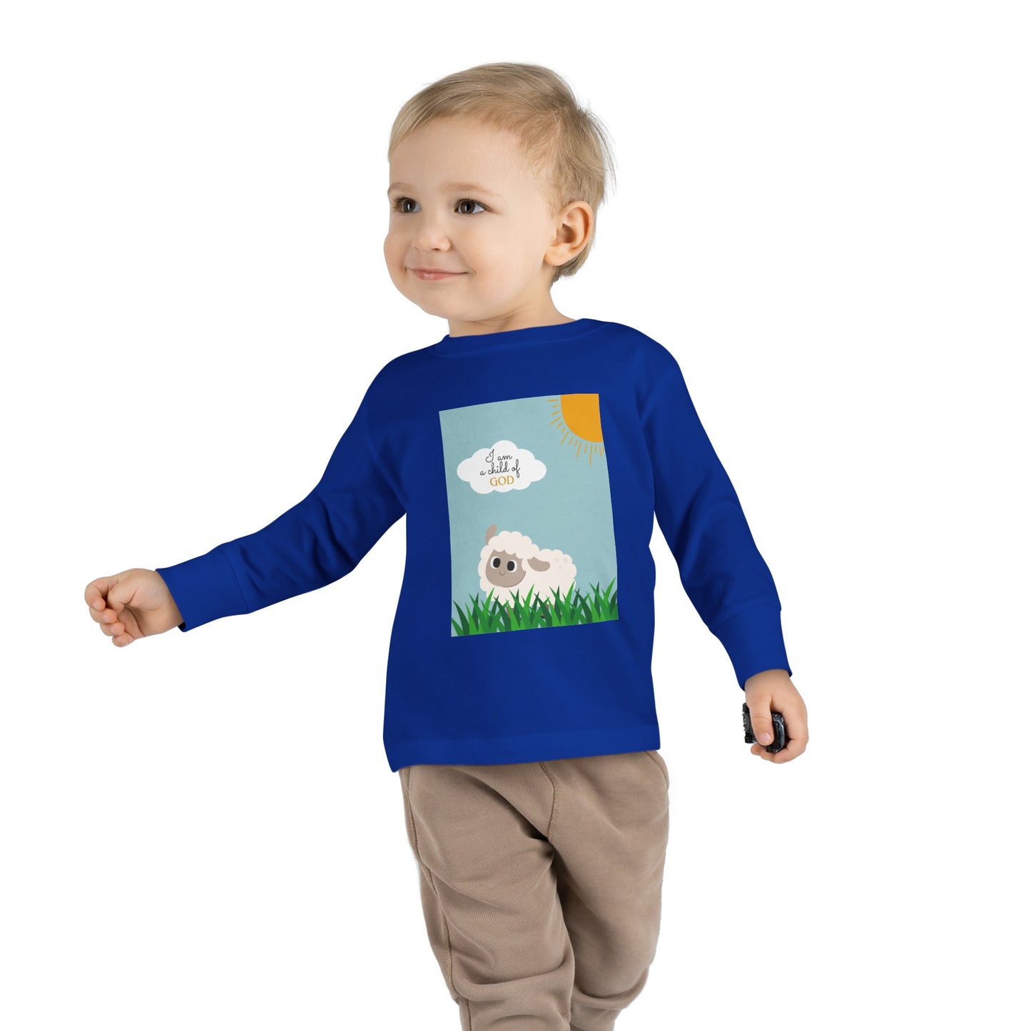 I am a child of God- Toddler Long Sleeve Tee (adorable sheep)