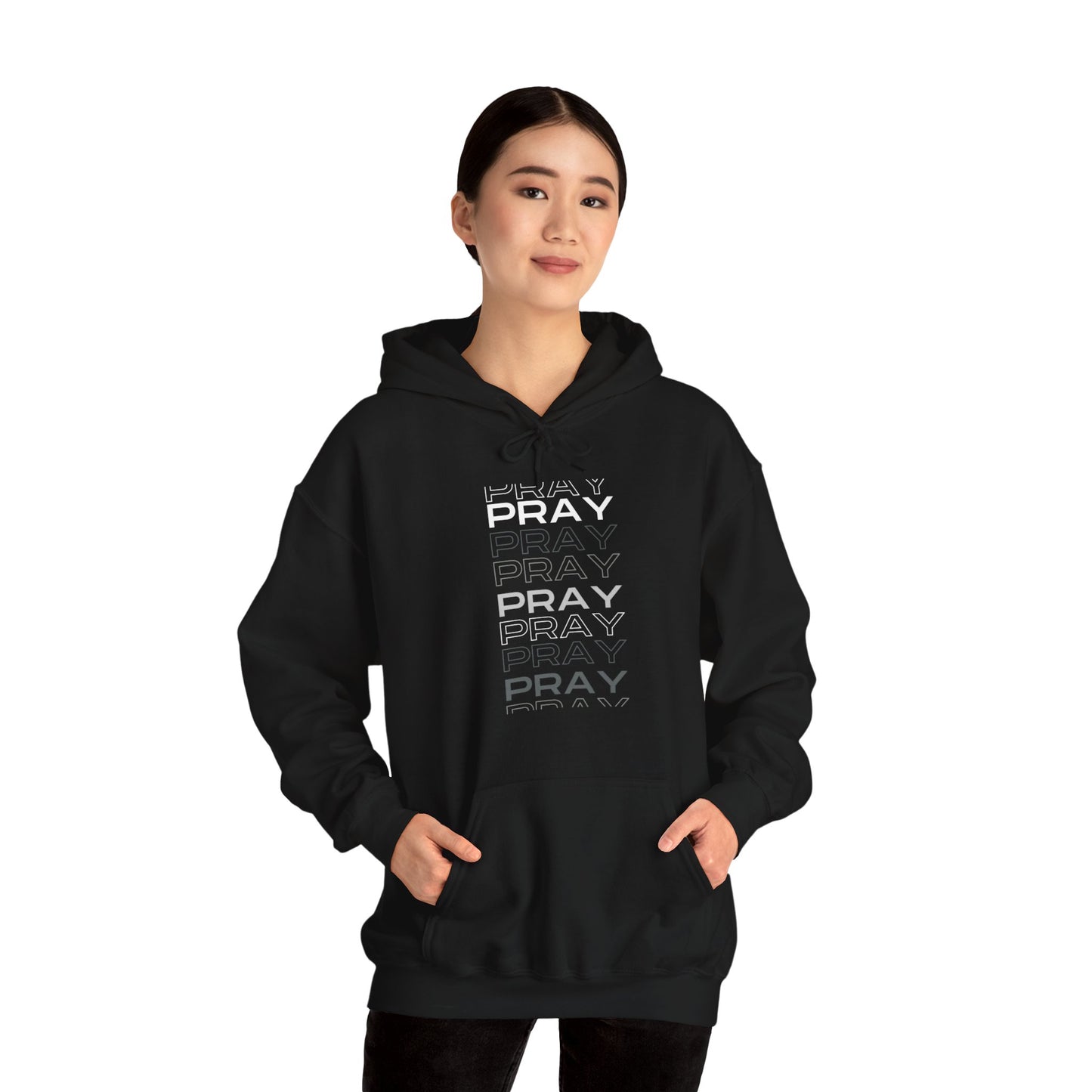 Pray- Unisex Hoodie (white & gray letters)