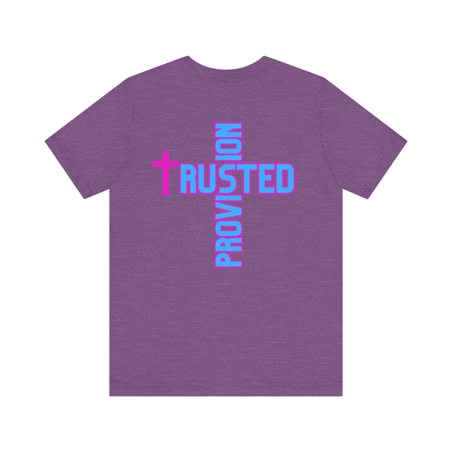 Trusted Provision- Unisex T-shirt (pink/blue logo)