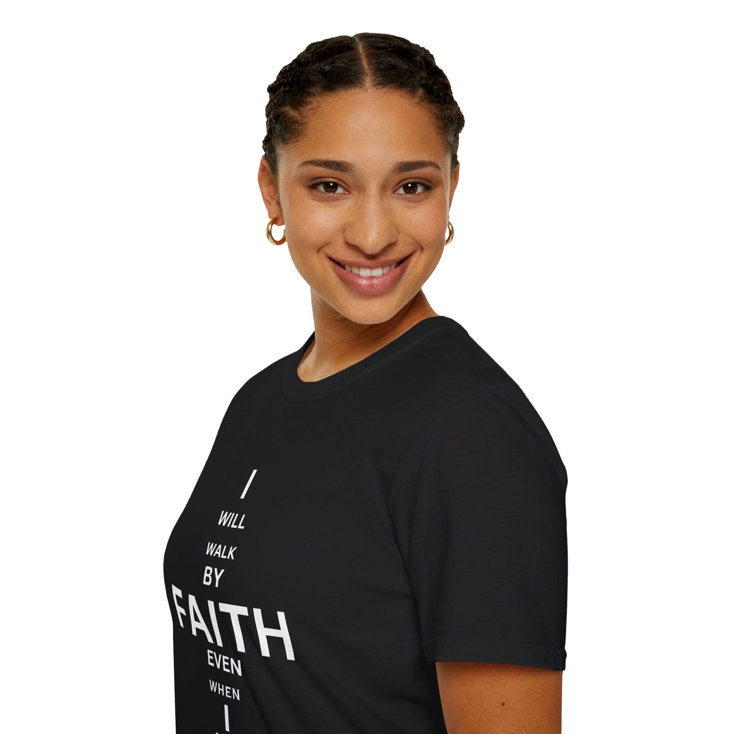 I will walk by FAITH- Unisex Softstyle T-Shirt