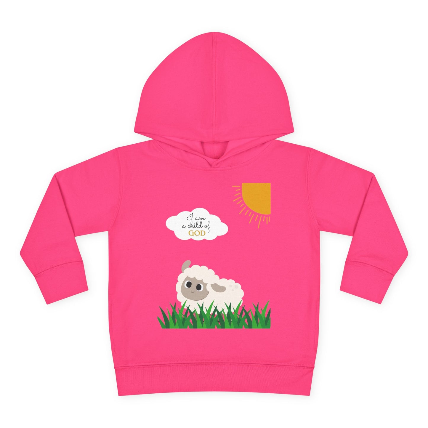 I am a child of God- Toddler Pullover Fleece Hoodie (adorable sheep)
