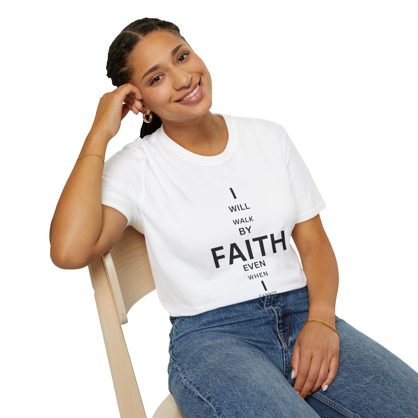 I will walk by FAITH- Unisex Softstyle T-Shirt