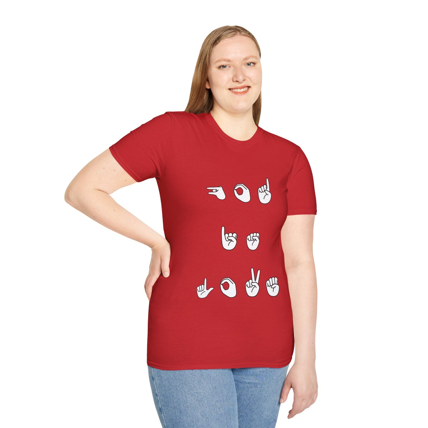 God is Love- Unisex Softstyle T-Shirt (sign language)